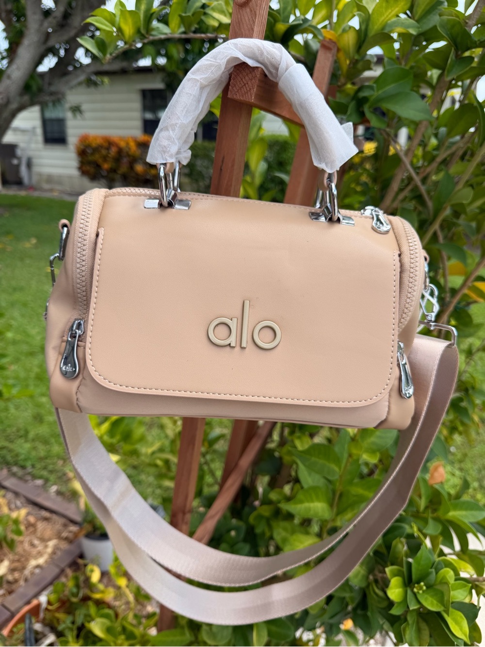 ALO Yoga Beige Nude Crossbody Satchel